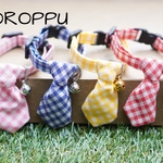 ギンガムチェックの猫ちゃんネクタイ首輪