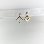 スクエアレジン（ホワイト）✨ノンホールピアス