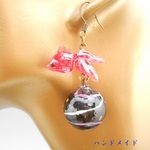 【再販】★クリスタ★立体金魚お祭りヨーヨーピアス　レジンピアス