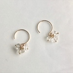 小さなハーキマーダイヤモンドのピアス 天然石 14k gold filled