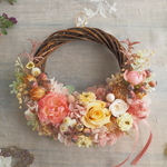 【kozuichigoさま専用ページ】Lune Bonheur ＜Miel＞ ＊ハーフムーンリース＊プリザーブドフラワー＊リース＊お花＊ギフト＊結婚祝い＊記念日＊ウェディング