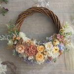 Lune Bonheur ＜Botanical garden＞ ＊受注制作＊ハーフムーンリース＊プリザーブドフラワー＊リース＊お花＊ギフト＊結婚祝い＊記念日＊ウェディング
