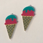 アクリル　ミラー　チャーム　アイスクリーム