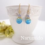 45☆キャッツアイ×スワロスキークリスタル☆ピアス（金属ピアス） 