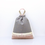 ゴールド チェリー グレー×ピンク*☆ハンドメイド 巾着袋  体操服袋 上履き袋 北欧 