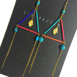 multicolorbeads×hamsacharmtriangle earring