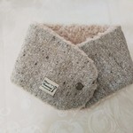 SALE！キッズ ネックウォーマー　ベージュ×シェリーピンクファー