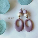 ぷっくりリング　くすみピンク✺ピアス＆イヤリング