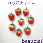 【4個】 リアルいちごのチャーム   ヒートン加工