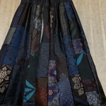 手作り　古布　大島色々　裏付きスカート