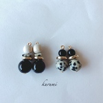 2ペアセット ダルメシアンジャスパー❁﻿ピアス＆イヤリング