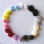 【素材】ファーボール 小さめ約2.5cm 全10色 10個売り ミンクファー/ファー/ボンボン/もふもふ/ぼんぼり/アクセサリー/パーツ/バッグチャーム/秋/冬/白 ホワイト/黒 /グレー