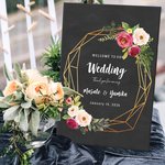 〜modern floral〜 ウェルカムボード印刷 gold 結婚式