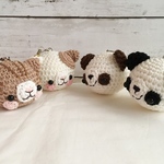 【返送品 SALE】大サイズ/お顔動物あみぐるみ鈴付きストラップ
