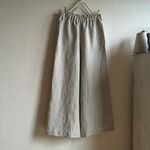 バイオウォッシュ加工リネンFで作ったワイドパンツ