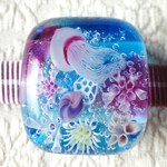 《クラゲ》　ガラス　とんぼ玉  帯留め　　くらげ　浴衣
