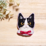 ネコのウール刺繍ブローチ 〜part5〜