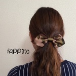 シングルリボン　ヘアゴムorバレッタ　カモフラ ブラウン