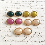 [■5カラー■10個入■18mm■ビンテージボタン (オーバル)　 [0934] アクセサリーに!