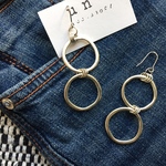 doubleリングsimpleピアス・イヤリング