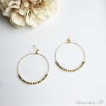 gold beads hoop earring