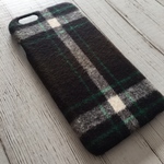 起毛ダークブラウンチェック iPhoneケース