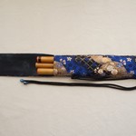 fuefukidoji様専用 篠笛２本用金襴笛袋(桜扇天の川/青 黒)