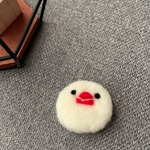 まんまる文鳥さんブローチ◯白文鳥さん
