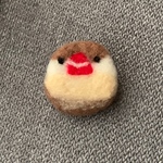 まんまる文鳥さんブローチ◯シナモン文鳥さん