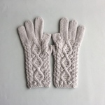 【受注制作】スマホ対応手袋アルパカ×ラムウールホワイトグレー系