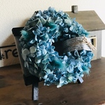 ドライフラワーリースのアレンジ　紫陽花⑥