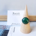 malachite stainless ring 天然石 マラカイト14mm ステンレスリング サイズフリー