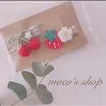 いちごとぷっくりさくらんぼのヘアクリップ 