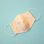 大きめサイズ☆コットンとWガーゼの大人立体マスク　生成り　チェリー