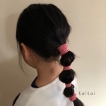 gingham check wire ribbon 《red》