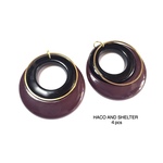 4pcs★rétro burgundy+black triple hoop（こっくりカラー レトロ調フープチャーム）