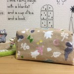 【新作】ミニポーチ＊小鳥とはっぱ♡ベージュ