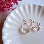 【再販】シンプルクリアゴールドピアス(イヤリング)/サージカルステンレスnonoacs
