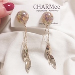 【ピアス】パープル×リーフ【SALE】　　