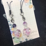 nori様専用★ハートとんぼ玉フローライトストラップ2点✩.*˚