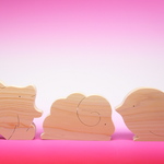 donsukesan様専用　ハリネズミとヒヨコと羊の組み木の子供　大きいサイズ　