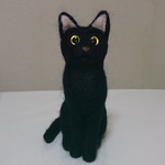 羊毛フェルト 黒猫ちゃん(お座り)
