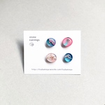 stone earrings(ピアス/4粒セット)