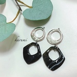 ブラックマーブル✺ピアス＆イヤリング