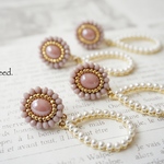 𖧷再販2𖧷 ビーズ刺繍のピアス 〜pink×pearl〜