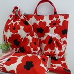 【オーダ－予約品】ｙ様専用＊北欧風おおきな花柄入園グッズ