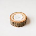 soy tealight / ソイティーライトキャンドル 3個セット+天然木材の切り株ホルダー 1個《たしかな小灯り》