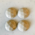 Vintage Beige Faceted 22mm Cabochons 