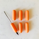 Vintage Matte Orange Triangle Tube Beads