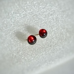14kgf 宝石質モザンビークガーネットのスタッドピアス 6mm
